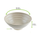 HUSKLY Reusable bowl beige husk composite 34 oz D:7.48in H:2.95 - 12 pcs HUSKLY Reusable bowl beige husk composite 34 oz D:7.48in H:2.95 - 12 pcs
